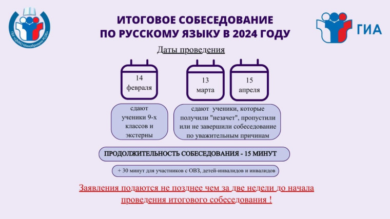 Итоговое собеседование по русскому языку в 9 классах.